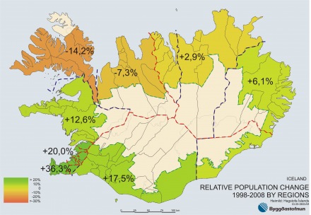 Population by regions 1998-2008