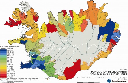 Population development 2001-2010 by municipalities