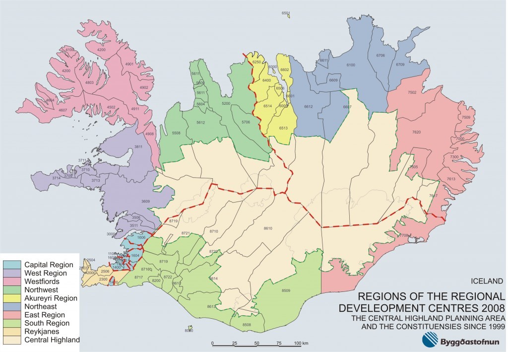 Regions of the Regional development centres 2008