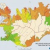 Relative population change 1998-2008 by municipalities