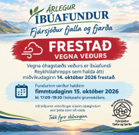 �b�afundi � Reykh�lahreppi fresta� vegna ve�urs
