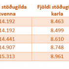 Fjöldi stöðugilda 2013-2017